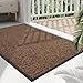 Mibao Fußmatte für Innen & Außen, 51x81cm Schwarz Braun, Dauerhaft Waschbar, Schmutzfangmatte rutschfest für Eingangsbereich, Türmatte mit Naturkautschukrücken Mibao günstig Kaufen-Mibao Fußmatte für Innen & Außen, 51x81cm Schwarz Braun, Dauerhaft Waschbar, Schmutzfangmatte rutschfest für Eingangsbereich, Türmatte mit Naturkautschukrücken