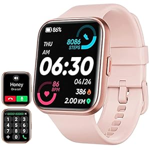 Smartwatch damen mit Telefonfunktion, 1,69″ schrittzähler uhr damen mit großem Farbdisplay, Alexa eingebaute, Pulsmesser, Schlafmonitor, Schrittzähler, Aktivitätstracker kompatibel mit Android/IOS