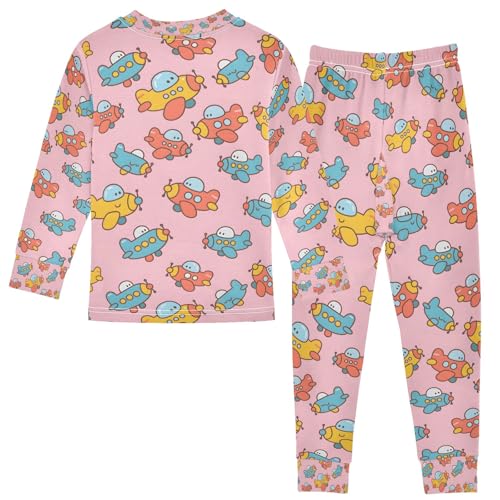 senya Cute Cartoon Airplane Pajamas Set Long Sleeve Soft Cotton Sleepwear 2 Piece2