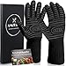 AMZBBQ® Guantes de Barbacoa Premium, Guantes para Hornear Resistentes al Calor hasta 500 Grados, Guantes de Horno Extra Largos, Guantes de Cocina ignífugos en Talla M