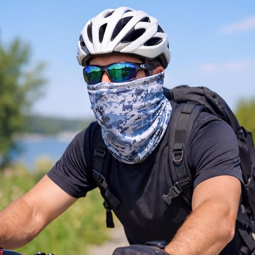 Image of Geyoga 2 /4 Pack Cooling Neck Gaiter Summer Breathable Balaclava Face Mask with Mesh Holes UV Protection Sun Scarf Men Women