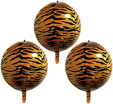 22 inch Toys Tiger Stripe Balloons Kids Inflatable Balloons 4D Jungle Safari Birthday Party Decorations 3Pcs/Pack