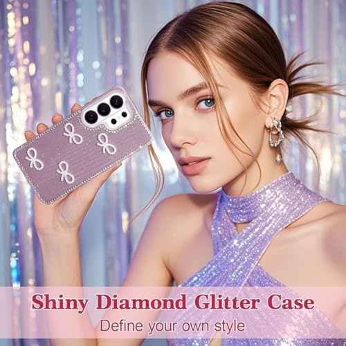 Image of DIZORO for Samsung Galaxy S26 Ultra 5G case,Cute Bow Tie Aesthetic Phone Case,Trendy Slim Hard IMD Shockproof Protective Bumper Designer Phone Back Cover for Women Girls - Wine
