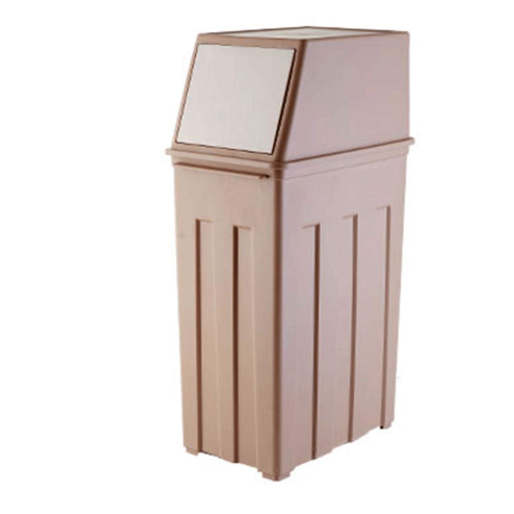 Dustbins Household Trash can Multi-Functional Waste Bin Standing Pressing Type Wastebasket Bathroom Plastic Large Trash bin with Wheels Kitchen Storage Bucket Waste Recycling (Khaki A)