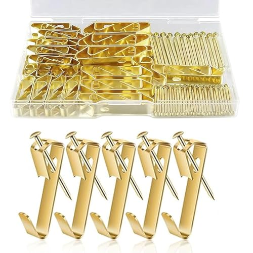Heavy Duty Picture Hooks 80Pcs Picture Hanging Hooks for Hard Walls Photo Hooks Picture Hanging Kit Frame Heavy Hanger with Nails 30 lbs (30LB)