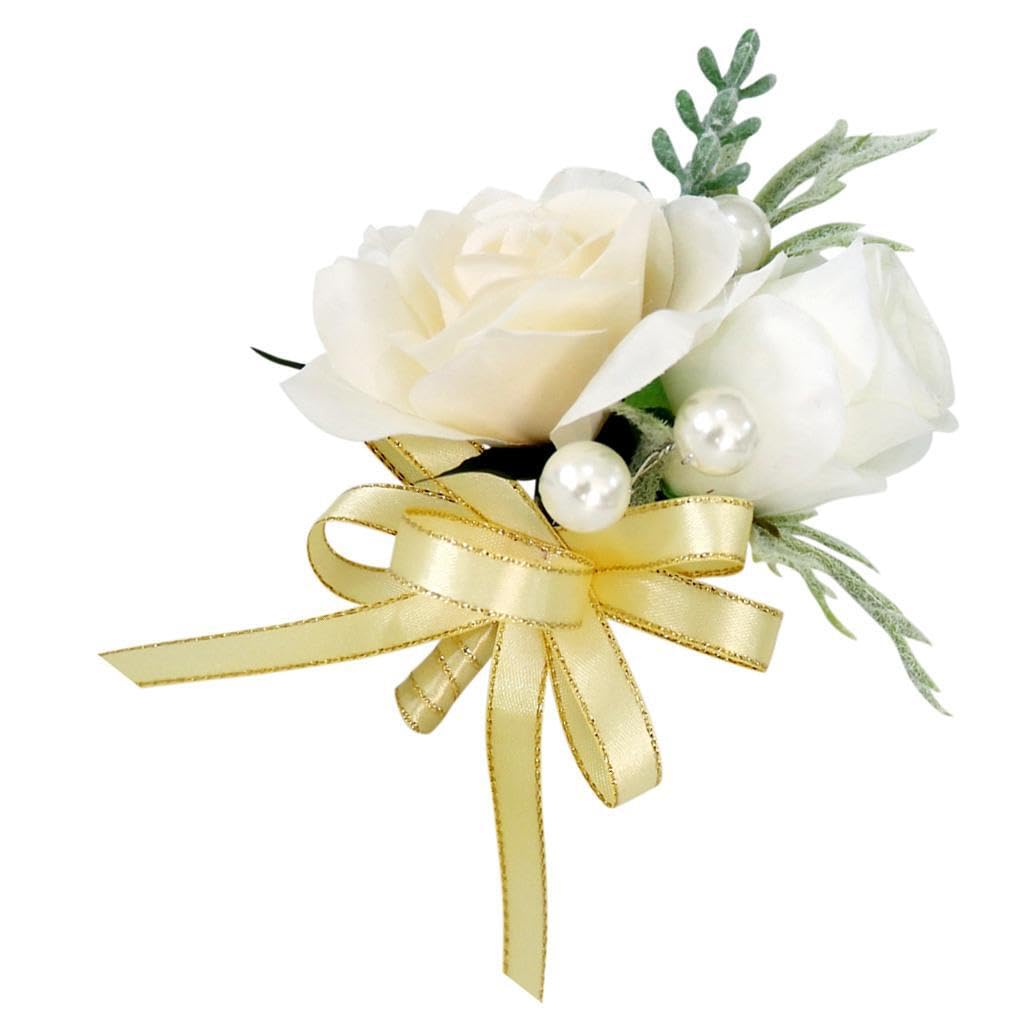 QUXVUIS Elegant Silk Wedding Corsage Unique Flower Boutonniere Beautiful Decoration Supplies For Every Wedding Celebrant Boutonniere Decoration