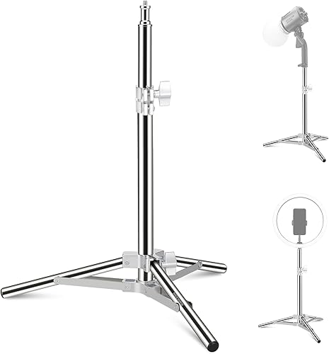 NEEWER ST-50SS - Soporte de luz de fotografía de 20 pulgadas19.7 in, soporte de mesa de acero inoxidable ajustable de metal mejorado con tornillo de disponible en Yaxa Venezuela