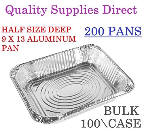 Baking Roasting Food Containers 10-Pack 9x13 Disposable With Lids - Heavy Duty Half Size Steam Pans For Baking & Catering Aluminum Pans