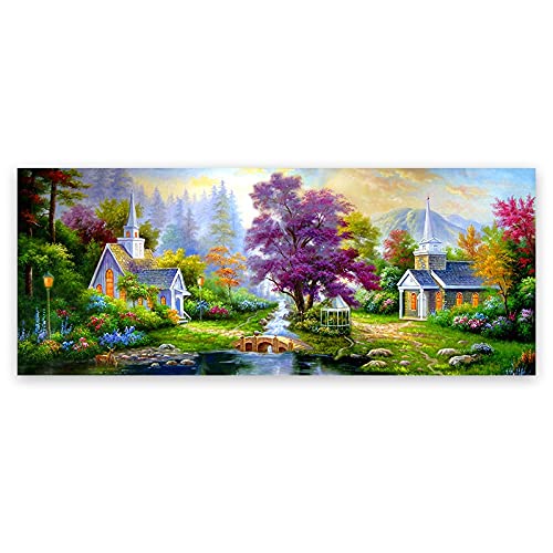 Diamond painting forêt grande taille 80x180cm mosaïque 5D