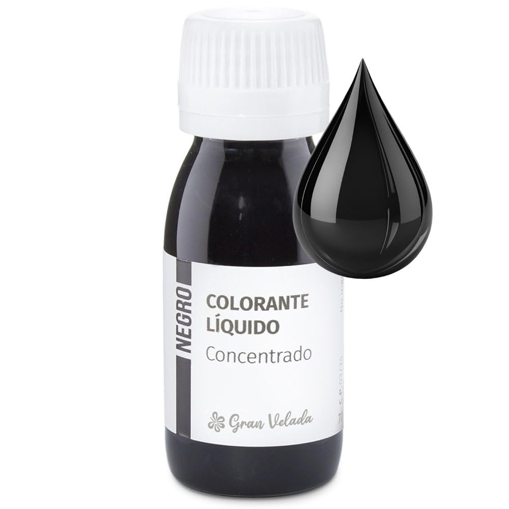 Colorante Concentrado Negro Líquido Cosmético Profesional | Ideal para Cosméticos y Perfumes | Pigmentos Orgánicos Solubles en Agua | Envase Listo para Usar
