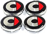  4 Stück Auto Radnabenkappen für Smart Fortwo Forfour 451 453 60mm, Auto Nabenkappen ABS Radnabenabdeckung Ersatzteil, Auto-Nabenkappen mit Logo, Radkappen Autozubehör,A Red