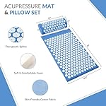 Fitvids Acupressure Mat and Pillow Set for Back/Neck Pain, Acupuncture Products to Relieve Muscle Fatigue, Improve Insomnia for Sedentary People, Acupuncture Eases Stress, Massage Mat, Blue - Image 2