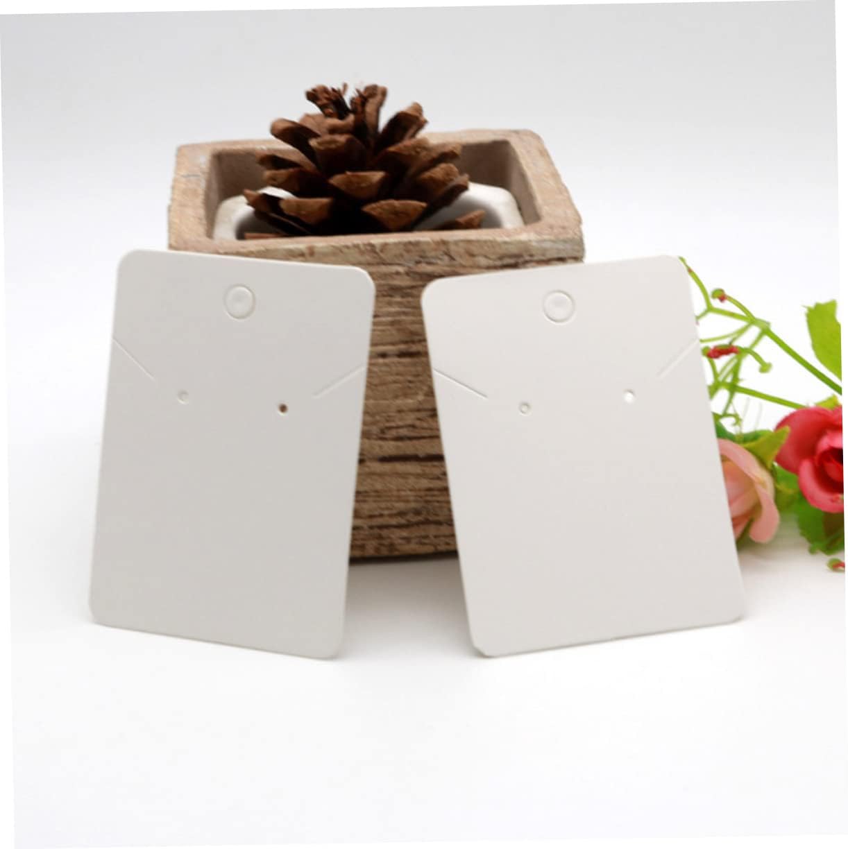 STOBOK 300pcs Display Necklace Cards Earring Holder Creative Design Comfortable Touch Easy to Tear for Jewelry Packaging