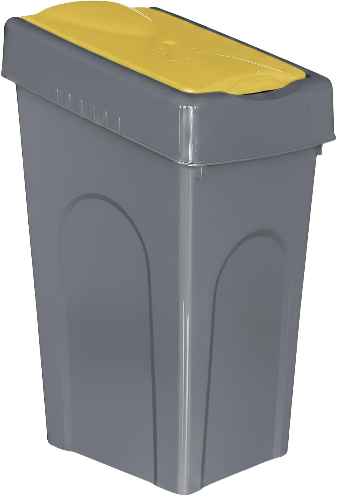 Plastic 50L Litre Kitchen Home Recycle Recycling Bin Office Rubbish Trash Waste Dustbin With Lid (Yellow)