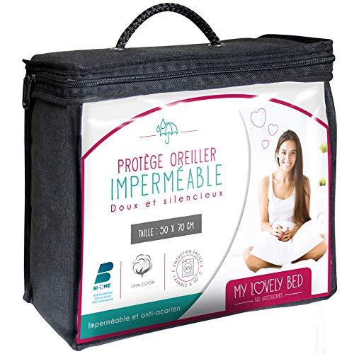 My Lovely Bed - Protector de Almohada | Funda de Almohada Impermeable y Antiácaros 50x70 cm - Franela 100% Algodón - Suave y Respirable