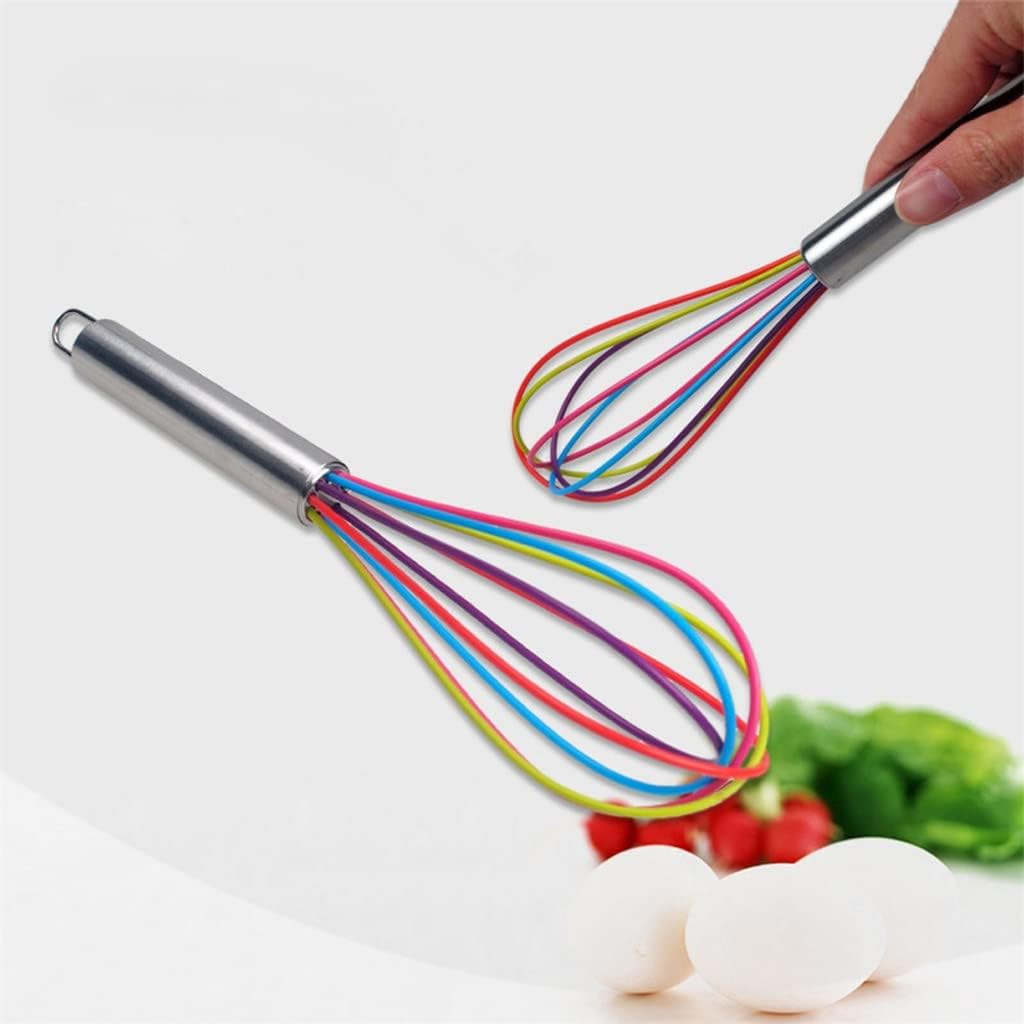 Silicone Whisk For Whipping Non-Slip Egg Beater Easy To Clean Milk Frother Kitchen Cooking Utensil Fue Tool