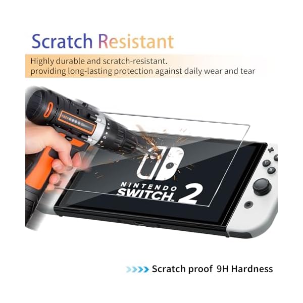 Aerku Protector de Pantalla Accesorios para Nintendo Switch 2, [2 Piezas] 9H HD - Image 5
