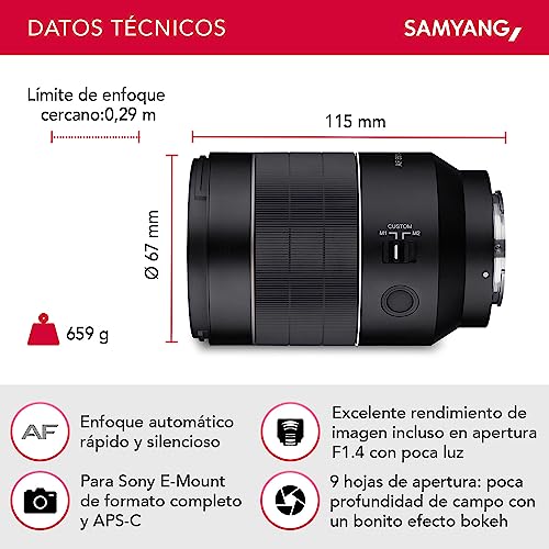 Teleobjetivo Samyang AF 85mm F1.4 EF para Canon: Ideal para retratos, ligero y compacto. - Fernando Cortés