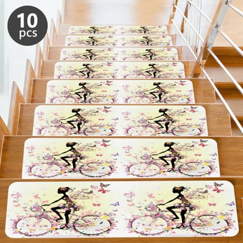 Protectores de escalera interiores antideslizantes de 7.8 x 30 pulg 6