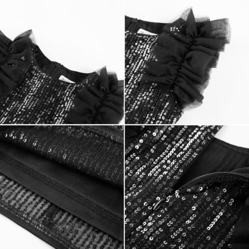 Image of GRACE KARIN Girls Sequin Formal Pageant Fancy Party Ruffle Prom Maxi Dress