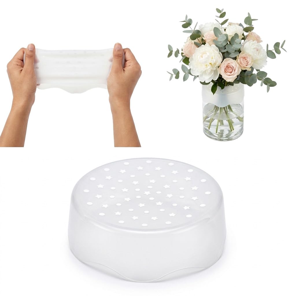 HASTHIP® Silicone Blossom Grid Flower Arranger Flexible Waterproof Stem Holder for Vases DIY Floral Arrangements and Home Decor-image-20