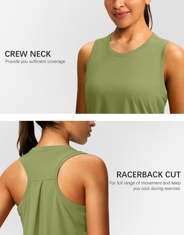 Women's Workout Tops Racerback Athletic Tank Tops Sleeveless Loose Fit Yoga Running Gym Shirts for Women thumbnail