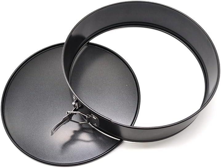2 Pack 10.2" 26cm 12 Cups Non-Stick Spring Form Cake Mold Pan With Removable Flat Bottom, Tatinum Color Carbon Steel Bakeware Easy Release Cheese Cake Pan