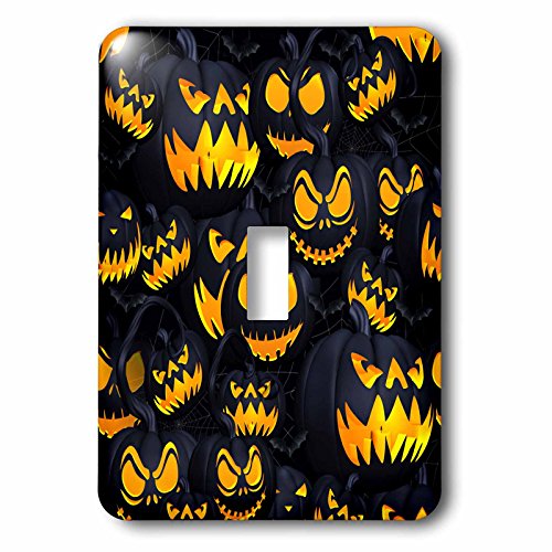 lsp_184669_1 Espiritual Despertar - Vacaciones – Scary Jack O Linternas en naranja brillante recibirá un grito o dos. - Cubierta para interruptor de luz - Interruptor único