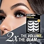 Ardell False Eyelashes Double Up 205 - Black, Dramatic Volume & Length Strip Lashes, Reusable Fake Lashes, 4 Pack - Image 2
