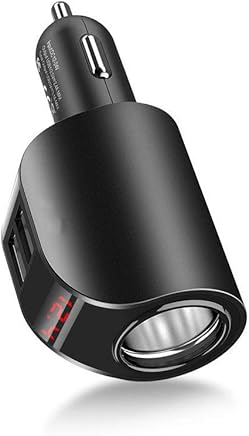 CONRAL Adaptador de Cargador de Coche USB Doble, 3.1A Gran Corriente Carga r?pida Tiempo Real Amarre con Encendedor de Cigarrillos Adicional para el tel?fono Android iPhone iPad Tableta Samsung