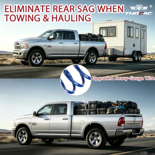 Image of Rear Heavy Duty Coil Springs for Ram 1500 2009-2018 2wd 4wd, 85% Extra Load Capacity (1500 lbs), Maintains Factory Ride Height, For Truck Towing,Blue