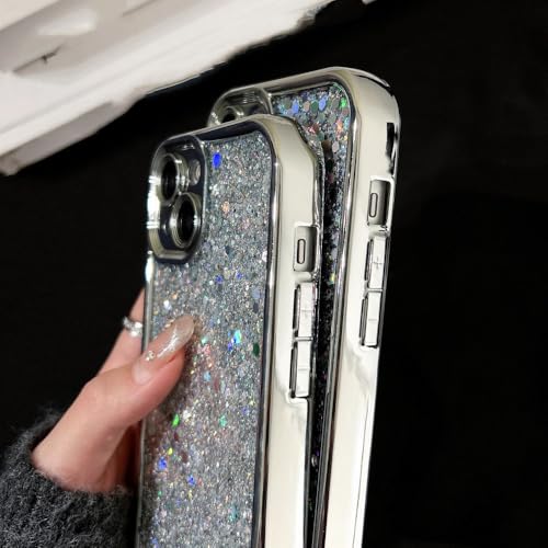 Coque iPhone 13 à paillettes brillantes avec protection d'objectif photo intégrée