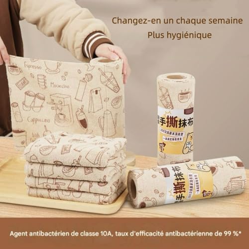 Chiffon en microfibre en rouleau pour simplifier le ménage de la cuisine et de la maison