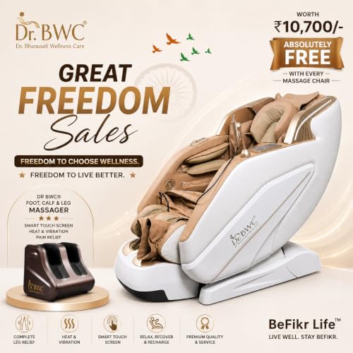 Image of Supreme Hybrid AI 5D Massage Chair | Dual-Core Massage System | Zero Gravity Recliner | AI Body Scan | Full Body SL Track | Heat Therapy | Bluetooth | Premium Royal Gold & White