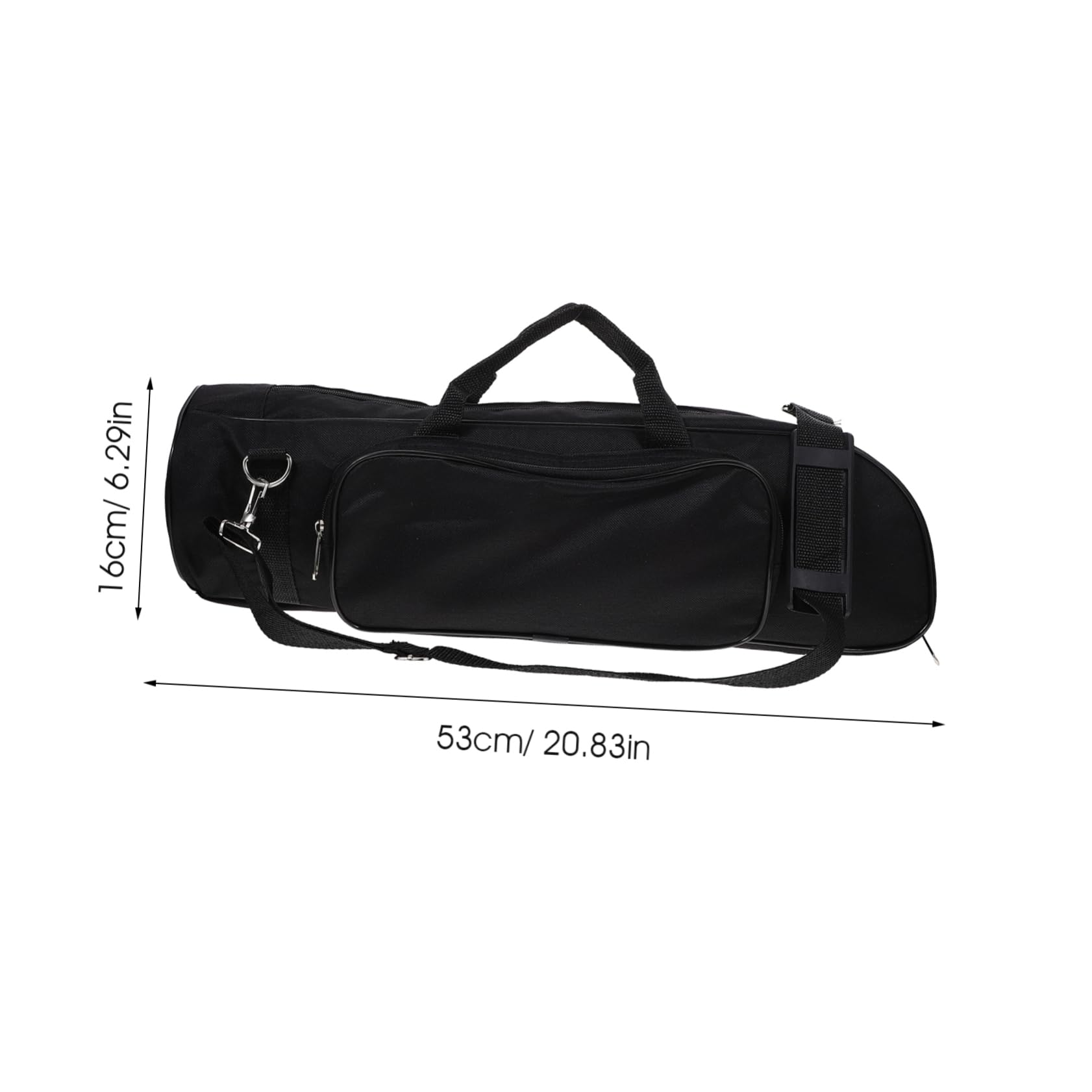 HANABASS Portable Trumpet Case with Reinforced Handles Oxford Shockproof Carrying Bag for Outdoor Use Stylish Black Design for Musicians and Performers