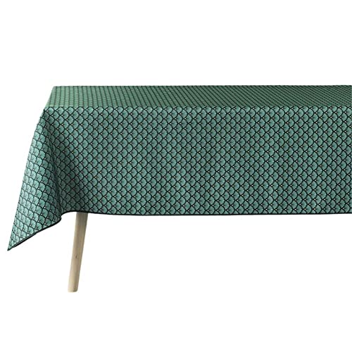 Douceur d'Intérieur, Nappe Rectangle (150 x 240 cm) Artchic Vert, Polyester Imprimé