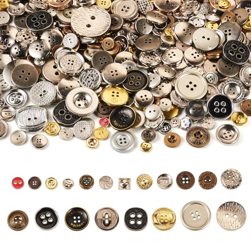 FASHEWELRY 400-600 Piezas Botones de Resina 7-25mm Botones de Resina Coloridos para Costura y Manualidades Manual 2 Agujeros 4 Agujeros para Bricolaje Punto Ganchillo Manualidades Adorno Hecho a Mano