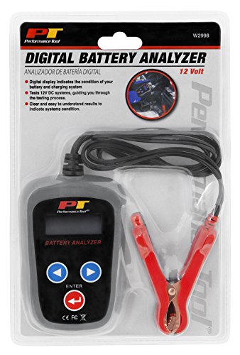 Image of Performance Tool W2998 Digital 12 Volt Portable Battery Analyzer (200-1200 Battery Types: LA, AGM, and Vrla), 1 Pack Black
