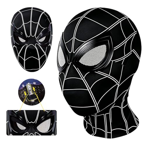 Lnxquizzic Spinnenheldenmaske Cosplay-Maske für Teenager und Erwachsene Spider-Maske für Teenager Geeignet für Halloween Maskerade Party Weihnachten CosplayAugen beweglich