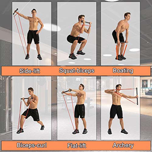 Clothink Resistance Bands Bar Home Gym Equipment Set, Pull-Up Resistance Band Full Body Workout Equipment, 2 Bands #TOP3