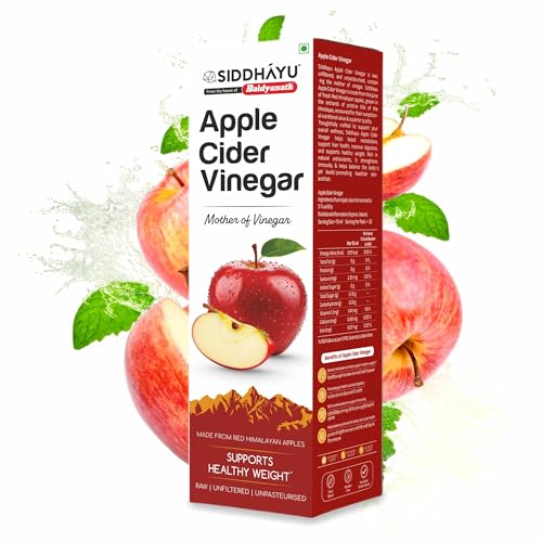 Baidyanath Asli Ayurved Apple Cider Vinegar - 500ml | Mother of Vinegar – Red Himalayan Apples | Healthy Skin & Hair - Raw, Unfiltered & Unpasteurized | 100% Pure
