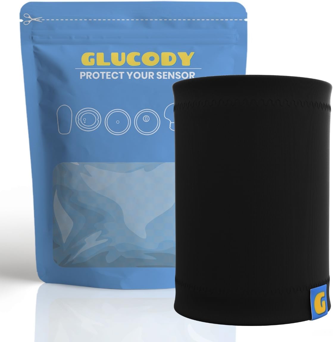GLUCODY Freestyle Libre 2 / Suitable for All Sensors / Soft and Comfortable Diabetes Sensor Armband (Black, L (31-36 cm))