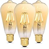 Edison Vintage Glühbirne: Retro Stil Design, Bequeme Lichtquelle, die Farbe ist ein weicher orange strahl. E27 Retro-Glühbirnen schaffen eine warme und nostalgische Atmosphäre. Die Retro Lampe besteht aus bernsteinfarbenem Glas, die Glühbirne sieht bei ausgeschaltetem Licht sehr schön aus.