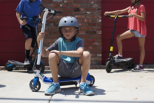 Pulse Performance Products Kids Electric Scooter with 12V Battery, Blue/White