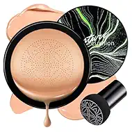Air Cushion CC Cream Foundation - Mushroom Head BB Cream Face Makeup Moisturizing Concealer Brighten Long-Lasting, Even Skin Tone for All Skin Types (Beige, 2 PCS)
