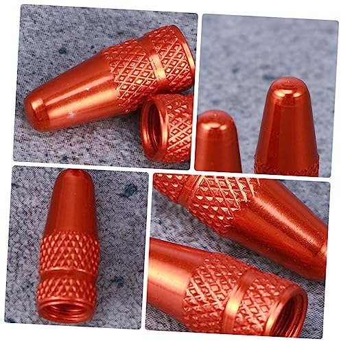 12 tapas de válvula para neumáticos de bicicleta de aluminio, color naranja, para válvulas francesas, previenen fugas y suciedad, aptas para bicicletas de montaña y carretera miniatura 5