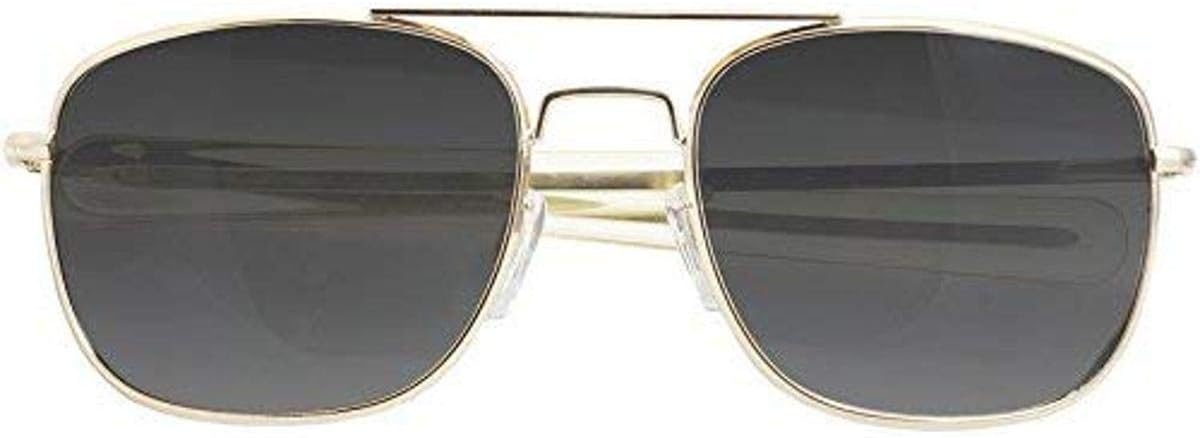 Campco Humvee Pilot Sunglasses - Polarized Aviator Sunglasses Bayonette, Frame, Military Sunglasses with Gray Lenses and Gold Frame, 52mm