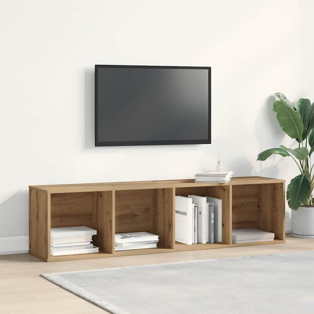 TV-Schrank Artisan-Eiche, 120x34x37 cm, Holzwerkstoff, robuster TV Ständer für Wohnzimmer, modernes Media Center, langlebige Wohnzimmer Möbel