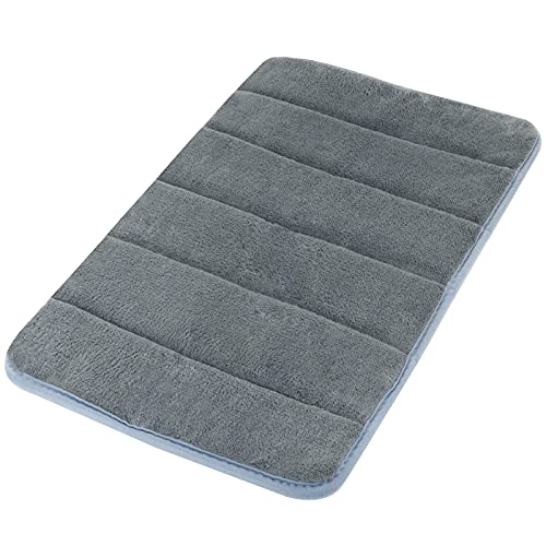 Gifoto Tappeto Bagno Antiscivolo, Tappeti Bagno Moderni, Tappeto Doccia Peluche Assorbente Antiscivolo Lavabile In Lavatrice Adatto a Soggiorno Cucina Bagno(50 x 80cm, Grigio)