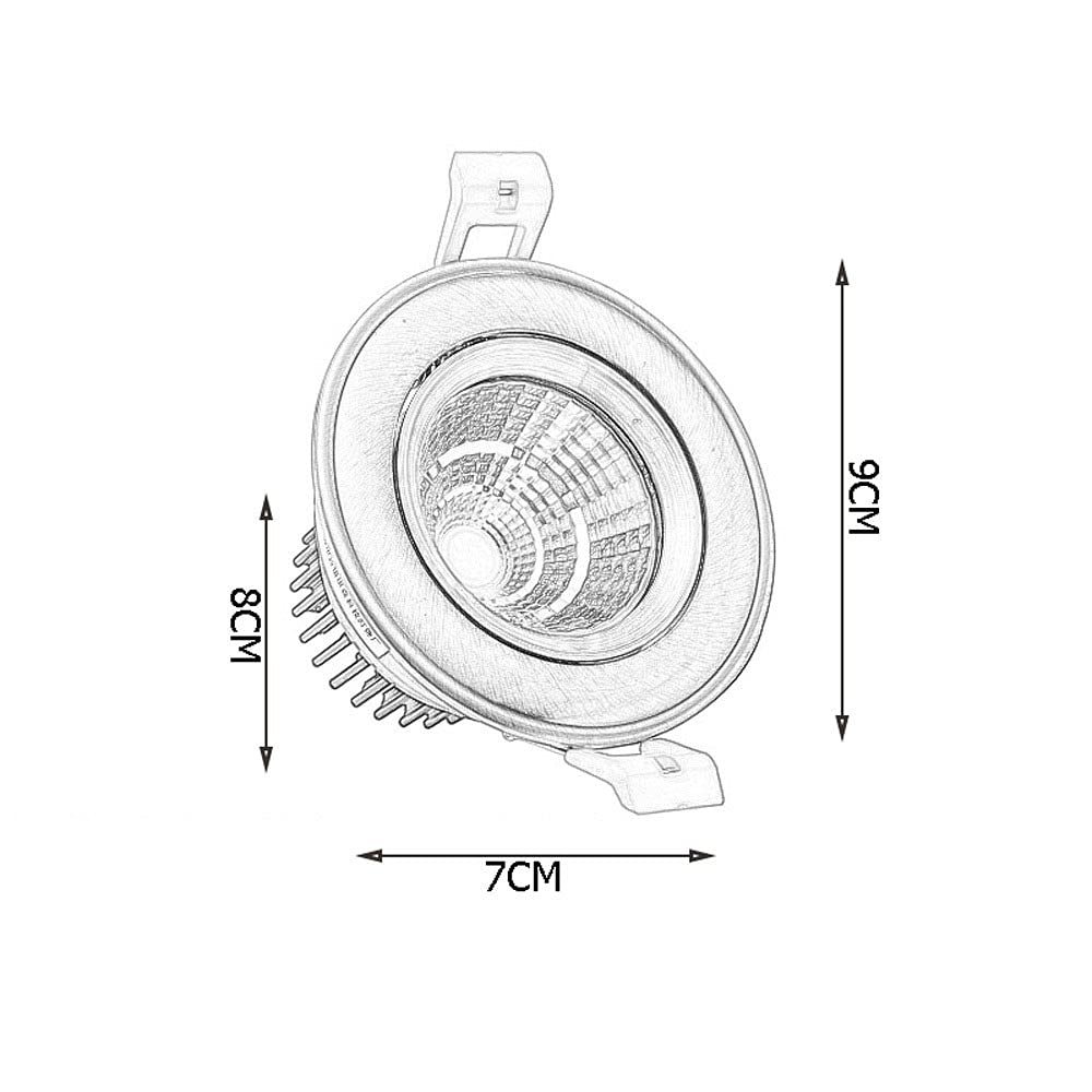 Faretti LED da Incasso orientabili a soffitto, faretto Wash da 3W 5W 7W per Illuminazione Interna a Corrente alternata, faretti per Bagno e Camera da Letto, 3W Bronzo, 5W Rame,5w-Red Copper